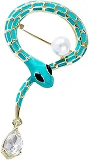 [FOMIYES] Cartoon Snake Shaped Pearl Brooch Decorative Corsage Pin for Shawls Scarves Coats Jackets Stylish Accessory for Festivals and Special Occasions Unique present Idea