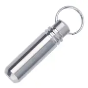 Titanium Alloy Waterproof Case Box EDC Tool Portable Pill Storage W/ Keyring