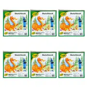 6x Crayola 22cm 40 Page Kids/Childrens Sketchbook Drawing Paper White 36m+