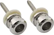 Musiclily Pro 12mm Steel Strap Buttons End Pins for Electric Acoustic Classical Guitar Ukulele, Nickel (Set of 2)