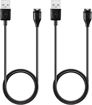 FitTurn intended for Garmin Swim 2 Watch Charger,Replacement 3.3ft USB Charger Adapter Charging Cord 3.3ft Charging Cable intended for Swim 2 GPS Swimming smartwatch (Tow*Black)