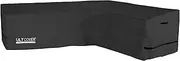 ULTCOVER Patio L-Shaped Right Facing Sofa Cover Waterproof for 6-Seater Outdoor Sectional Furniture Couch 110”W (Back Length) x 85”W (Right Side), Black