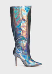 [Public Desire] Best Believe Holographic Stiletto Knee High Boots