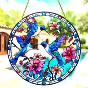 Sun Catcher Hummingbird Window Hanging Wall Art Outdoor Indoor Garden 6" New