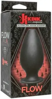 KINK by Doc Johnson Flow Fill Silicone Anal Douche Accessory Black
