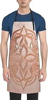 LHBWCVN Rose Gold Apron for Adults, Waterproof Cooking Aprons with 2 Pockets, Adjustable Bib Apron for Dishwashing, Long Kitchen Apron for Women Men Work Aprons for Dog Grooming, Black