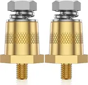 1 Pair Battery Pole Adapter Brass Battery Terminal Connector M6 Thread Installation Battery Tone Post Adapter Kit with Screws Washers Elastic Pads for Car Automobile PoUYWH