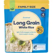 Woolworths Microwave White Long Grain Rice Family 450g
