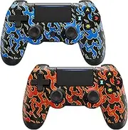 Wireless Controller for PS4, Game Controller Compatible with Playstation 4/Slim/Pro/PC, with Dual Vibration/6-axis Motion Sensor/Stereo Headset Jack/Touchpad/800mAh battery (Red & Blue)
