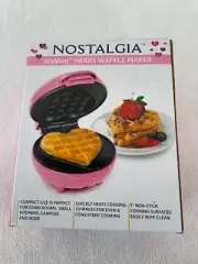 NEW - PINK - Make Heart Shaped 5-Inch Waffles MYMINI LOVE DORM ROOMS CAMPER