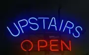 20"x12" Upstairs Open neon Sign Light Lamp Show Shop Bar Store Business Wall MM