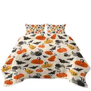Halloween Scary Pumpkins Bats and Spiders Coverlet