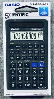 Casio FX-260 Solar II Calculator Fractions Trigonometry Students Teachers School