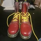 Red Dr. Martens with yellow laces. Size 9 uk 7 new without tags or box