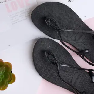 【havaianas 哈瓦仕】LUNA 黑色(拖鞋 女鞋 夾腳拖 涼鞋 素色 巴西)