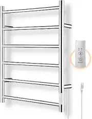 Towel Warmer Heated Towel Rack All-Night Warm Bathroom Plug-In Heated Drying Rac