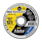 Alpha GCGGS12535 - Cutting Disc - Cut/Grind/Notch Combo - 125 x 3.5mm - Xtra Series