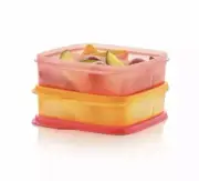 NEW Tupperware ECO Lunch It Divided Container Set of 2 Yellow Red FREE SHIPPING