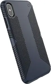 Speck iPhone Xs Max Presidio Grip Case, 10-Foot Drop Protected iPhone Case with Scratch-Resistant Finish and Protective No-Slip Grip, Eclipse Blue/Carbon Black