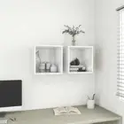 NNEVL Wall Cabinets 2 pcs High Gloss White 37x37x37 cm Chipboard