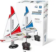 PLAYSTEAM Voyager 280 RC Controlled Wind Powered Sailboat in Red - 17.5" Tall