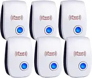 Ultrasonic Pest Repeller, (6Pack) Upgraded Electronic Indoor Plug-in Pest Control Efficient Repelling Rat, Spider, Ant, Mosquito, Cockroach, Bed Bug and Other Rodents, Non-Toxic Eco-Friendly