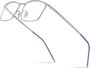 FONEX Titanium Glasses Frame Men,Rimless Square Eyeglasses Frameless Myopia Optical Eyewear 8557