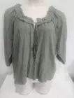 NWT Forever 21 Womens Green Boho Peasant top with Ruffle Plus size 3X