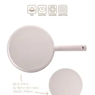 kitchen Flower 韓國 🇰🇷 不沾鍋 奶油色 IH爐也可 陶瓷塗層 平底鍋 炒鍋 煎鍋 深平底鍋