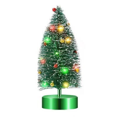 Mini Christmas Tree with Lights Prelit Christmas Tree Tabletop Tree Bottle Br...