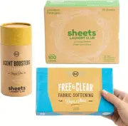 One Month Laundry Solution 50 Loads Plastic Free (1 Fresh Linen, 1 Sandbar, 1 F&