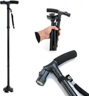 Aluminum Hiking Travel Cane LED Adjustable Lightweight Folding Walking Stick