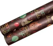 Wrapping Paper Kraft Paper 27.5in DIY Handmade Birthday Christmas Valentine's Day Gift Wrapping Book Cover Paper Gift (Color : C)