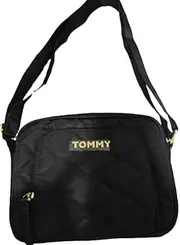 [Tommy Hilfiger] Women's Cross-Body Shoulder Padded Bag Black, One Size, Black