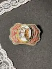 Vintage Two Horse Head Cameo Belt Buckle Equestrian Racing
