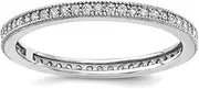 [JewelryWeb] 1.9mm 925 Sterling Silver Rhodium Plated Brilliant cut CZ Simulated Diamond Eternity Ring Size 6-Eternity-Ring for Women