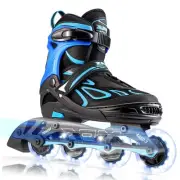 Vinal Boys and Girls Adjustable Flashing Inline Skates, All Wheels Light Up, ...