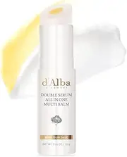 d'Alba Italian White Truffle Double Serum All-in-one Multi Balm, Vegan Skincare, 3-in-1 Treatment with White Truffles for Moisture and Wrinkle Improvement, Glowy Finish Serum Stick, Korean skincare (10g)