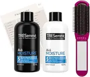 Mini Travel Essentials Shampoo and Conditioner Travel Set for Women - Rich Moisture Shampoo 100ml & Conditioner 100ml, Folding Brush with Mirror and Travel Packing List