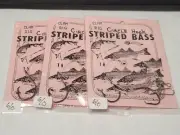 3 NJ Hand Tied TANDEM HOOK Striped Bass 6/0 Inline Circle Hook Bait Rigs