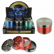 2.5" 4 Layer Metal Tobacco Crusher Hand Muller Smoke Herbal Grinder Two -Tone