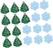DIYEAH 20Pcs Christmas Embroidered Patches Snowflake Christmas Tree Appliques for DIY Garment Accessories Creative Embroidery Patches for Clothing Caps and Crafts