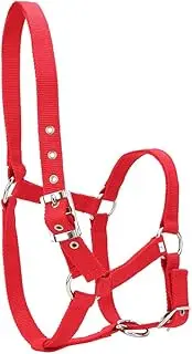 Red Horse Halter - PP Adjustable Horse Halter, 6mm Thickened Webbing, Double Layer Design, Control and Restraint Horse Easily - Halter Riding Accessories