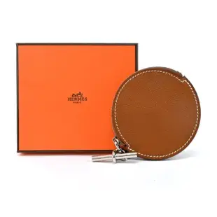 【Hermes 愛馬仕】Porte-monnaie Strap Allegretto 小牛皮零錢包(34馬鞍棕)