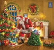 Santa Napkins SANTA IS HERE Christmas Paper Napkins for Decoupage 20pcs