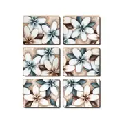 Cinnamon Placemats Cork Backed Set of 6 Ocean Frangipani