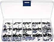300pcs Laptop C-omputer Screw Kit Set Assortment Set for R-epa g Black One Size