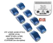 ANDIS 8 pc Guide CLIP SNAP ON COMB&ULTRAEDGE 30 BLADE*FitMany Oster,Wahl Clipper