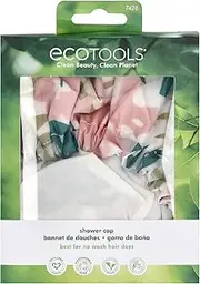 EcoTools Shower Cap, Organic Cotton Lining, Keeps Hair Dry During Shower, Fits All Head Sizes & All Hair Textures, Quick Drying Bath Hair Cap, Eco-Friendly, Cruelty-Free, & Vegan, 1 Count