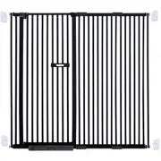 riin Extra Tall 150cm Baby Pet Security Gate Metal Safety Guard Tension Pressure Mounted for Children Dog Kitten Adjustable Width Range 145-155cm Largest Gap Between Bars 42mm Model B43 Black